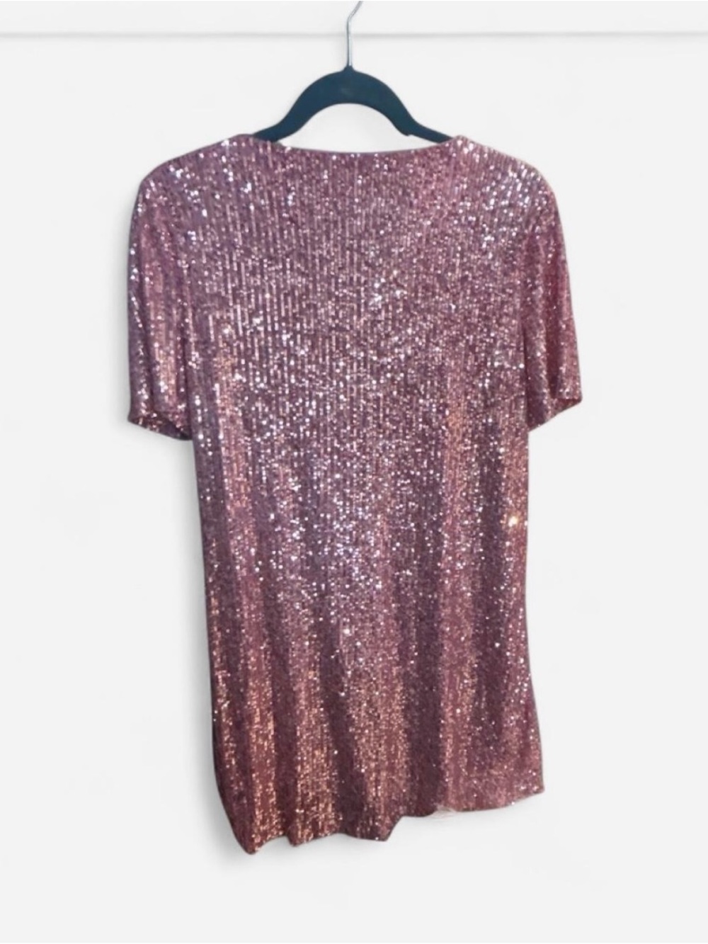 Betsey Johnson Rose Gold Sequin Midi Dress - Picture 2 of 2